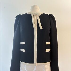 Milly New York Black and Cream Bow Blazer
